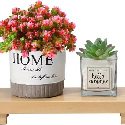 24x13x22cm Pine Wood Riser Υπέροχο για διακόσμηση σπιτιών και μικρά φυτά στέκεται Ρουστικά ξύλινα δίσκια