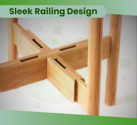 Ρυθμίσιμο μπαμπού ξύλο φυτό στέκεται ιδανικό για 8 10 και 12 ίντσες γλάστρες και βάζα λουλουδιών