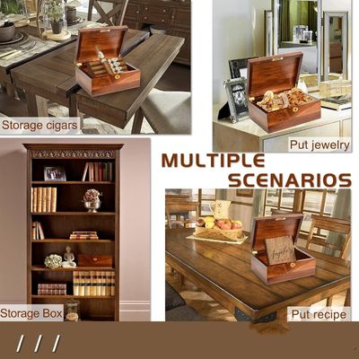 Χειροποίητο στερεό ξύλινο κιβώτιο αποθήκευσης ακακίας με καπάκι με κλωστή ιδανικό για συσκευασία δώρων