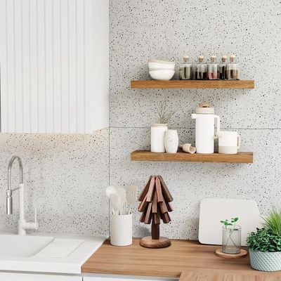 Προσαρμοσμένο λογότυπο Αποδεκτό ξύλινο μαύρο Walnut Trivet Set για ζεστά πιάτα και γλάστρες