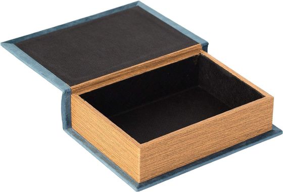 Χειροποίητο ξύλινο διακοσμητικό βιβλιοειδές κουτί αποθήκευσης μπιχλιμπίδων με εκτύπωση σε μεταξοειδές οθόνο/καμένο