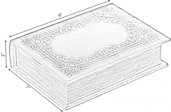 Χειροποίητο ξύλινο διακοσμητικό βιβλιοειδές κουτί αποθήκευσης μπιχλιμπίδων με εκτύπωση σε μεταξοειδές οθόνο/καμένο