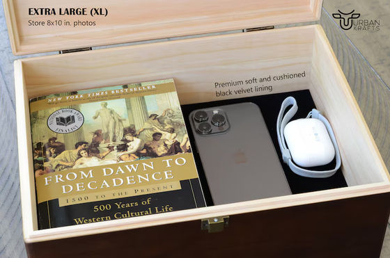 6.2*6.2*4.48 Προσαρμοσμένο ξύλινο κουτί επιτραπέζια σκεύη κουτί για δώρο 5ης επετείου