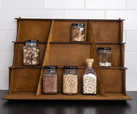 Ζεστό ξύλινο 3 βαθμίδες κοσμηματοπωλείο με Custom Silk-screen εκτύπωση σχεδιασμού