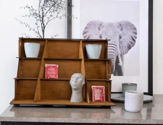 Ζεστό ξύλινο 3 βαθμίδες κοσμηματοπωλείο με Custom Silk-screen εκτύπωση σχεδιασμού