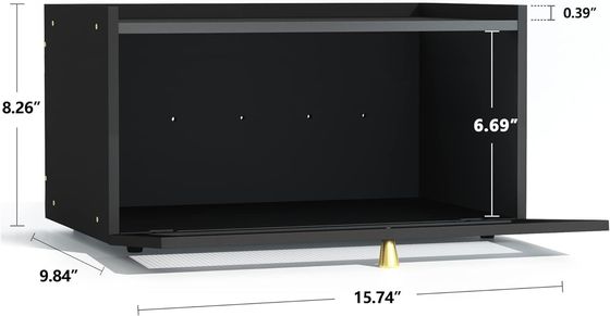 Πακέτο δώρο 2 στρώματα Μεγάλο μοντέρνο μπαμπού Μαύρο κουτί ψωμιού ξύλινο κουτί αποθήκευσης ψωμιού με παράθυρο