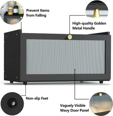 Πακέτο δώρο 2 στρώματα Μεγάλο μοντέρνο μπαμπού Μαύρο κουτί ψωμιού ξύλινο κουτί αποθήκευσης ψωμιού με παράθυρο