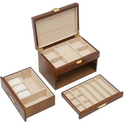 3 βαθμίδες χειροποίητη Κρυστάλλινη κλειδαριά Κοσμήματα οργανωτής Κουτί για σκουλαρίκια δαχτυλίδια περιδέραιο ρολόι