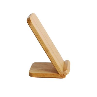 Προσαρμοσμένο ξύλινο χρώμα φυσικό μπαμπού Ασύρματη φόρτιση 10W Φωνοστάσιο με συσκευασία ταχυδρομείου