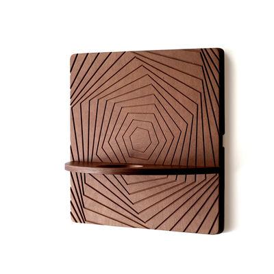 Τυπωμένο με μεταξένιο οθόνο ξύλινο σκαλισμένο γεωμετρική τέχνη κρεμασμένο τοίχωμα για μικρά δωμάτια