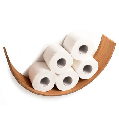 Κρατητής χαρτιού τουαλέτας ξύλινο ράφι WC Oak Roll Αποθήκευση τοίχος Mount πλωτοί ρόλοι καύση