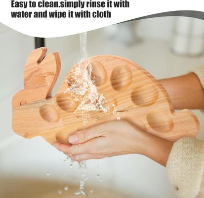 Προσαρμοσμένο 202407 Κουνελινό δίσκο Διακοσμημένα αυγά Συνταγές θαλασσινών Δίσκο για σέρβις Σκευάσματα κουζίνας για το σπίτι Δίσκοι με ξύλινα αυγά