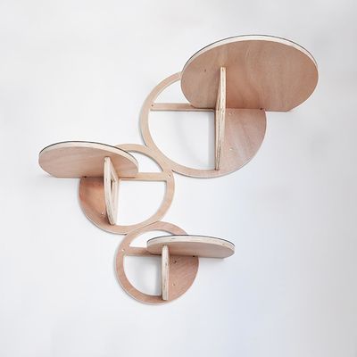 Ξύλινα στρωμένα σε τοίχο ράφια για γάτες Σετ από 3 βιώσιμα σπίτια γάτας για γάτες