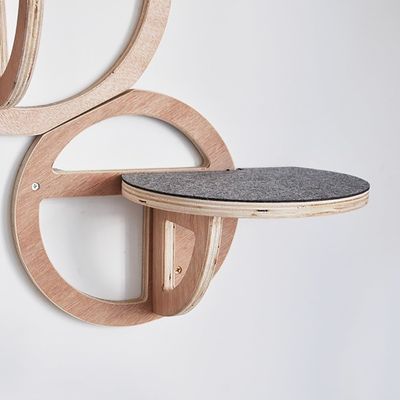 Ξύλινα στρωμένα σε τοίχο ράφια για γάτες Σετ από 3 βιώσιμα σπίτια γάτας για γάτες