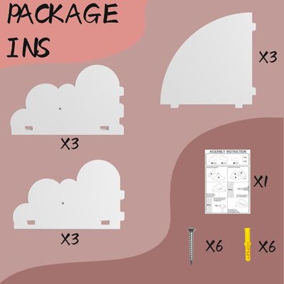 Προσαρμοσμένη παραγγελία Δέχεται ξύλινο σύννεφο γωνιακή τοίχο ράφι για την οργάνωση της βιοτεχνίας