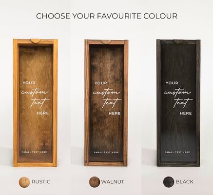 Ορθογώνιο ξύλινο κουτί κρασιού χαραγμένο εξατομικευμένο κουτί μπουκάλι μοναδική ιδέα δώρο γενεθλίων