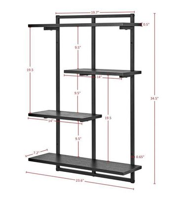 Προσαρμοσμένο λογότυπο μεταλλικό πλαίσιο πλωτό ράφι για αποθήκευση και προβολή συσκευών κουζίνας