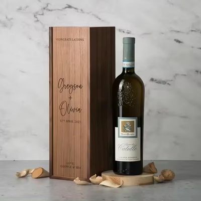 Κουτί σαμπάνιας από πεύκο για αρραβώνες και γάμους 35x11x11cm