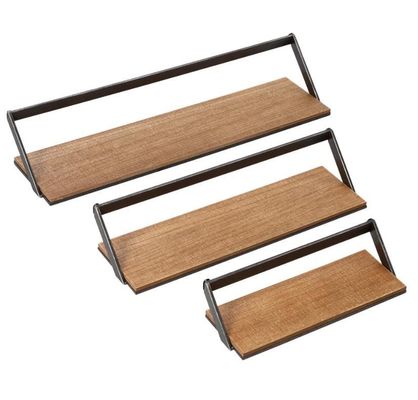 Προσαρμοσμένο λογότυπο Οικιακή διακόσμηση Σετ από 3 μαύρα/φυσικά ξύλινα συρτάρια