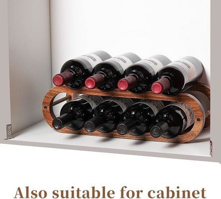 Χειροποίητο Ακασία 2 Tier Wine Rack και οργανωτής μπουκαλιών νερού για το ντουλάπι Custom Order