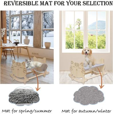 Αμαξοστοιχία γάτας με δύο αφαιρούμενα καλύμματα και ανυψωμένο ξύλινο πλαίσιο Προσαρμοσμένο λογότυπο Αποδεκτό