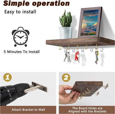 Χωρίς κόπο εγκατεστημένος οικιακός κάτοχος κλειδιών Rack κρεμασμένος οργανωτής με μεγάλες ποσότητες γάντζους