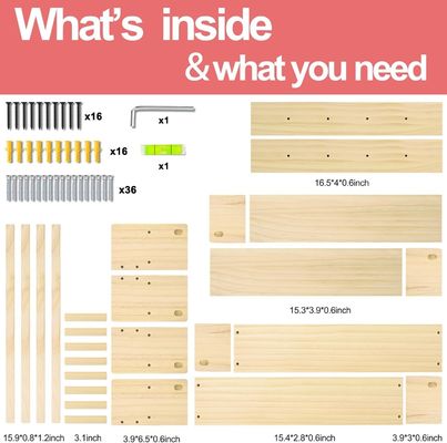 Ξύλινα Αγκάθια Βιβλιοθήκη Φυσικό ξύλινο τοίχωμα Εγκατασταμένα ράφια για αποθήκευση διακόσμησης βρεφονηπιακών δωματίων