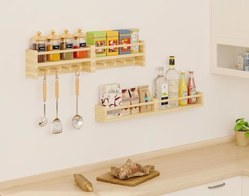 Ξύλινα Αγκάθια Βιβλιοθήκη Φυσικό ξύλινο τοίχωμα Εγκατασταμένα ράφια για αποθήκευση διακόσμησης βρεφονηπιακών δωματίων