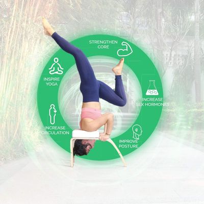 Ισορροπία Επαγγελματική Γιόγκα Inversion Bench Ραστικό στυλ με ξύλινο υλικό και υποστήριξη κεφαλιού