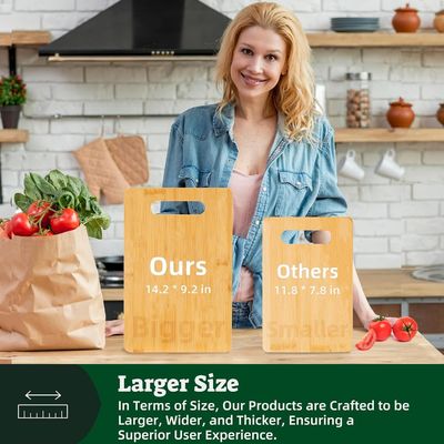 Προσαρμοσμένη πλακέτα κοπής μπαμπού με λαβή και λειτουργία διατήρησης ελαίου