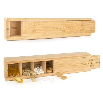 Δικαιούχος OEM/ODM Custom Wood 7 Day Tablet Organizer για βιταμίνες και συμπληρώματα