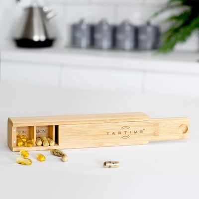 Δικαιούχος OEM/ODM Custom Wood 7 Day Tablet Organizer για βιταμίνες και συμπληρώματα