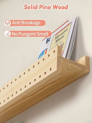 Φυσικό ξύλο DIY τοίχωμα βιβλιοθήκη σύγχρονη τοίχωμα τοποθετημένα ράφια OEM βιβλιοθήκη