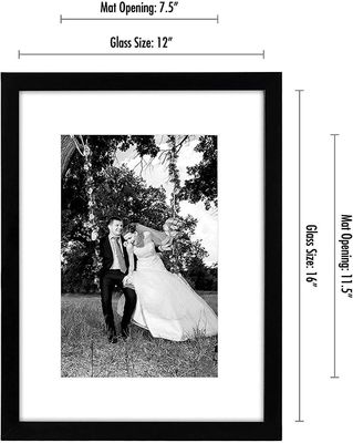 Ξύλινο Custom Logo Μέγεθος 12X16 8X12 Πίνακα Φρέμα με Mat και Shatter ανθεκτικό γυαλί