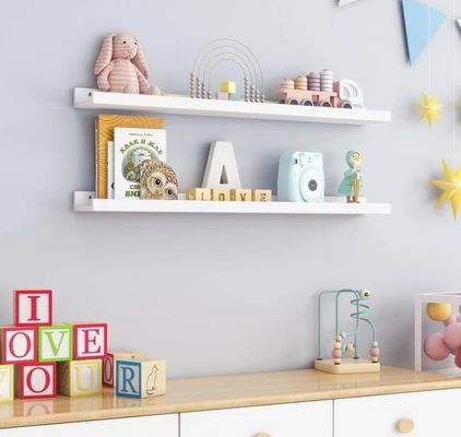 Έπιπλα σαλόνι 2 κομμάτια στερεό ξύλο πλωτά ράφια για μινιμαλιστική οθόνη τοίχου