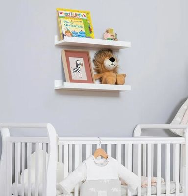 Έπιπλα σαλόνι 2 κομμάτια στερεό ξύλο πλωτά ράφια για μινιμαλιστική οθόνη τοίχου