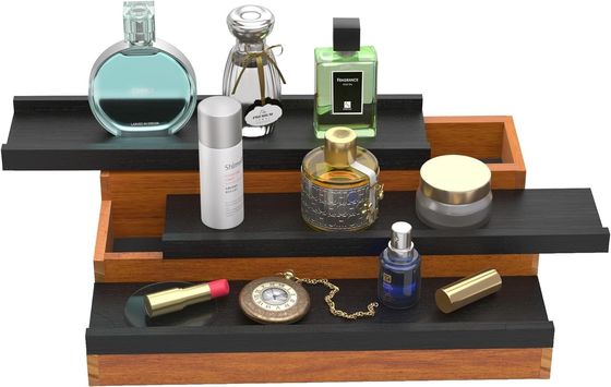 Προσαρμοσμένο λογότυπο αποδεκτό ξύλινη κολόνια σταθμός οργανωτής αρώματος με κρυμμένο comp