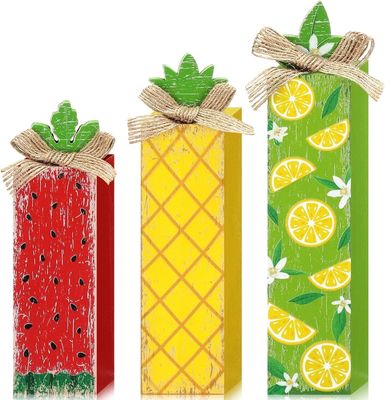 Καλοκαιρινό ξύλινο τραπέζι με μπλοκ σημάδι λεμόνι διακοσμητικό δίσκο διακοσμητικό ξύλινο σπίτι λαζερική χαραγή