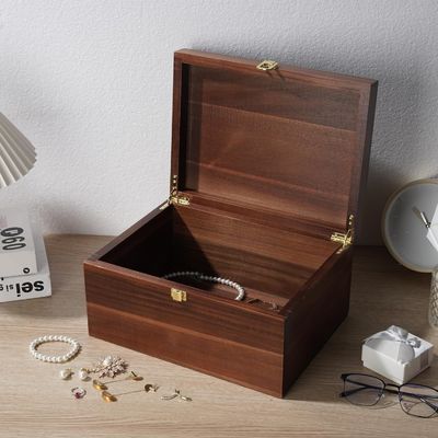 Τύπο χειρισμός γυαλιστερό στρώμα ξύλινο κουτί αποθήκευσης με κάλυμμα ανταγωνιστικό 11x 8.9x4.9