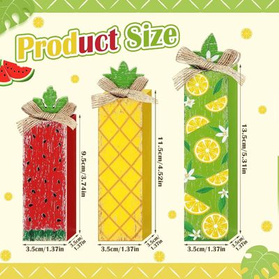 Καλοκαιρινό ξύλινο τραπέζι με μπλοκ σημάδι λεμόνι διακοσμητικό δίσκο διακοσμητικό ξύλινο σπίτι λαζερική χαραγή