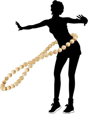 Χειροποίητο φυσικό ξύλινο χούλα με βάρος για γυμναστική 8.4 x 8.4 x 4.1cm