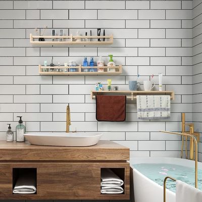 Κεραμίδας κρεμασμένος στο τοίχωμα Σετ από 3 ξύλινα πλωτά ράφια βιβλίων για διακόσμηση και αποθήκευση δωματίου παιδιών