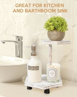 Δυοεπίπεδης εξαγωνική ξύλινη οθόνη λευκό δίσκο για την κουζίνα και το μπάνιο