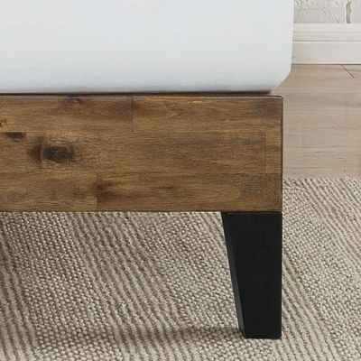 Υψηλής ποσότητας πλατφόρμα κρεβατιού από πεύκο με κεφαλίδα και ξύλινη στήριξη