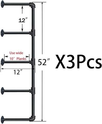 Γεμάτο από ξύλινο βιομηχανικό τοίχο τοποθέτηση σιδηρούνιου σωλήνα ράφι για DIY ανοιχτό γραφείο δωμάτιο κουζίνα βιβλιοθήκη