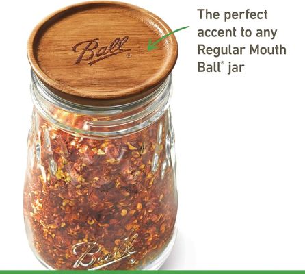 Προσαρμοσμένες μπάλες βάζο ξύλινα καπάκια κανονικό καφέ με μπαμπού καπάκια σε ξύλινο απλό χρώμα