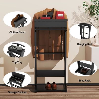 Προσαρμοσμένο λογότυπο ξύλινα ράφια ρούχων με ράφια και στέγη διακομιστή