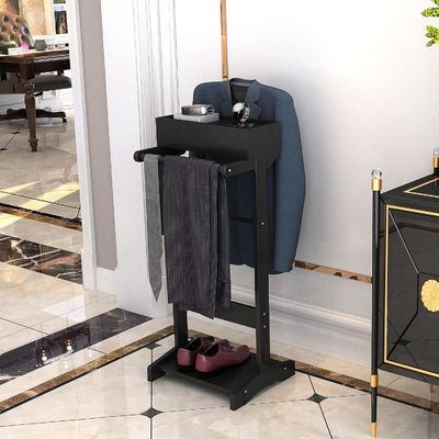 Προσαρμοσμένο λογότυπο ξύλινα ράφια ρούχων με ράφια και στέγη διακομιστή