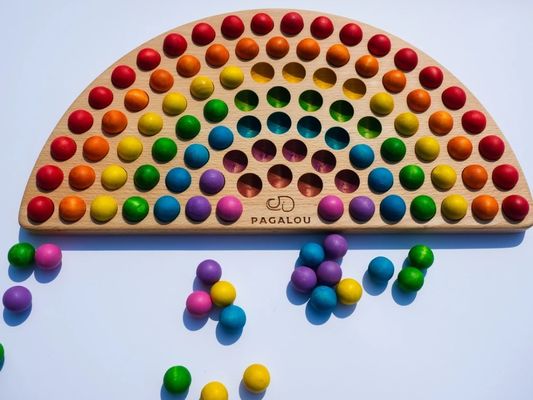 Χειροποίητο ξύλινο Montessori Rainbow Color Learning παιχνίδι για 2-4 ετών ως αίτημα σας