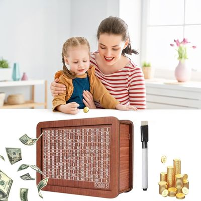 Περιβαλλοντική Κονδύνα εξοικονόμησης Κουτί TIMBER ξύλινη εξοικονόμηση μετρητών με στόχο χρήματος και αριθμούς